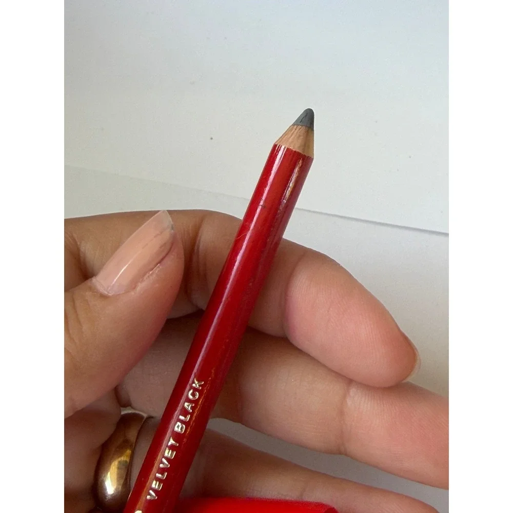 Vintage Maybelline Velvet Black Eyeliner Pencil Red Wood Barrel Classic Makeup
